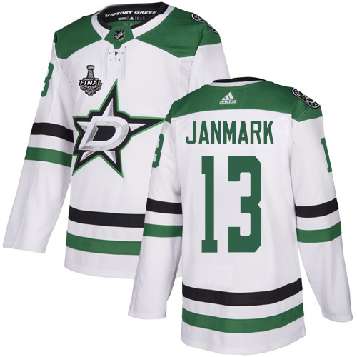 Adidas Men Dallas Stars #13 Mattias Janmark White Road Authentic 2020 Stanley Cup Final Stitched NHL Jersey->dallas stars->NHL Jersey